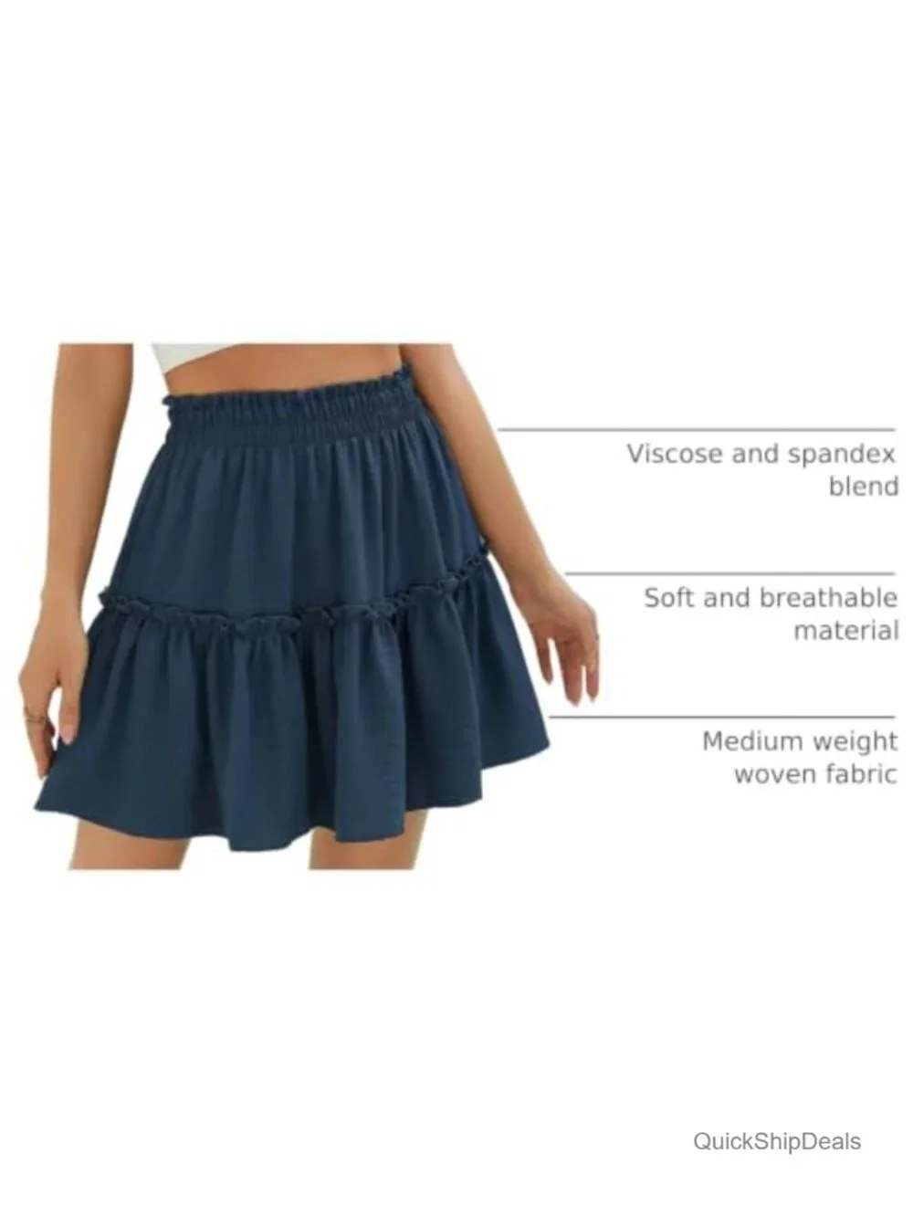 Women's High Waist Ruffle A-Line Mini Skirt Flowy Tiered